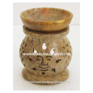 Hermoso quemador de aceite antiguo hecho a mano con piedra de jabón natural - Product Image 1