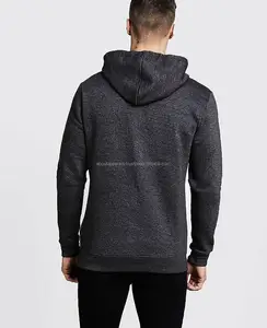 New Fashion Fleece Men's Trendy Crew Neck Pullover Gray Hooded Sweatshirt Long Sleeve Hip Hop Thick Custom Hoodie