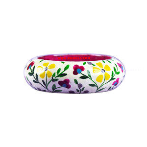 Fait main en bois peinte à la main bracelet bracelet feuille design - Product Image 5