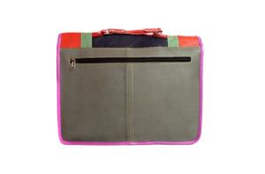 Bolso bandolera de cuero genuino multicolor con patrón geométrico, parche de cuero reciclado, estilo de moda para la temporada de invierno - Product Image 4