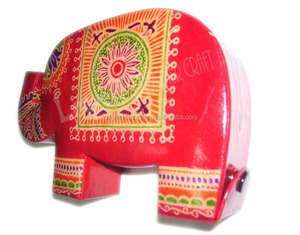 Tirelire en cuir en forme d'éléphant avec fermeture à boucle, style classique, 6 pouces - Product Image 2