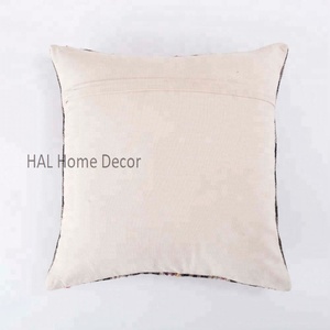 Designer Gypsy <b>Cushion</b> Cover Beautiful Hand Block <b>Printed</b> Embroidered Indian Cotton Pillow Cover 50X50 for Home and Hotel Use - Product Image 2