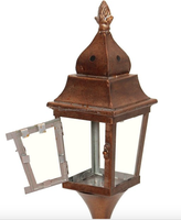 WB INC - Farol de Hierro Resistente al Fuego Hecho a Mano con Base de Pedestal para Decoración del Hogar, Navidad
