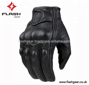 Gants de cavalier de course avec logo personnalisé Gants d'été courts en cuir perforé XL de haute qualité pour hommes Biker & Pro Biker - Product Image 6