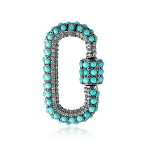 Broche de cierre de carabina, piedra Natural, turquesa, tradicional, 2020, precio de fábrica - Product Image 1