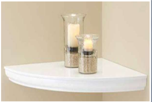 <b>Floating</b> <b>Corner</b> <b>Shelf</b> Home Appliances Living Room Bedroom Office Decor White/Coffee MDF Built-In Holder Books Vases Pictures - Product Image 3