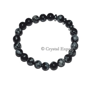 2019 <b>Gemstone</b> Snowflake Obsidian <b>Bracelets</b> at Wholesale Price - Product Image 1