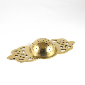 Colador de té de Metal de latón pulido de 2 "con tazón de aleación Infusor de té antiguo para bebidas calientes Calyron náutico europeo hecho a mano - Product Image 5
