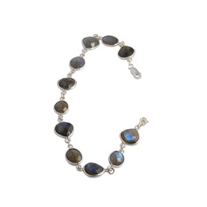 Nouveau bracelet en argent sterling 925 pour femmes de créateur Style vintage Labradorite pierre précieuse rhodium et plaqué or cadeau de mariage - Product Image 1