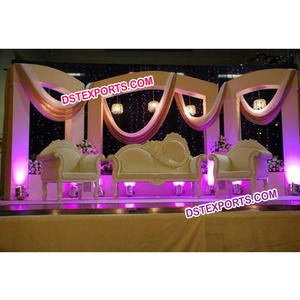 Escenario decorativo de boda asiática, escenario de boda occidental iluminado - Product Image 1
