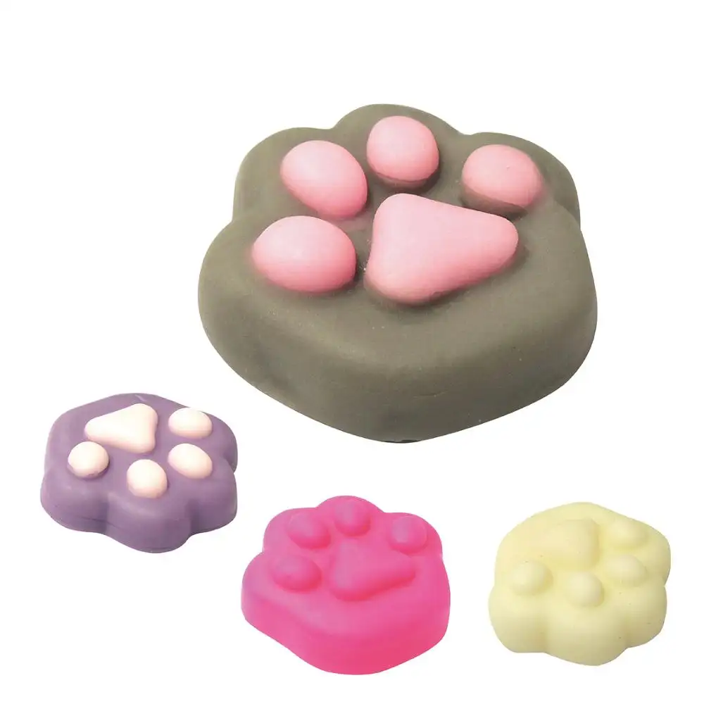 Kawaii Cartoon Collection Dog Squeeze Squishy Kids Palm Stress Relief Cute Soft Plastic TPR Cat Paw Small Toy