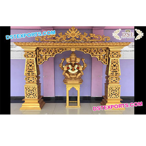 Puerta de bienvenida de boda y estatua de Ganesha, puerta de bienvenida de Jodha Akbar de boda con estatua, puerta de entrada de fibra de bienvenida de boda, Australia - Product Image 1