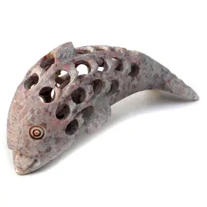 Natural Stone Soapstone Handcrafted Hand made Carved Dolphin Fish For Home Decorative and Room Decorate Home Decor undercut