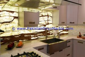 Comptoirs de cuisine en onyx sur mesure Plateaux de vanité et de table en pierre naturelle rétroéclairés - Product Image 2