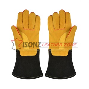 Gants de soudage TIG en cuir de vachette suédé ISONZ Leather Zone, paume renforcée, épaisseur 1,2 mm, sans silicone, sans latex, pour barbecue/MIG/TIG - Product Image 2