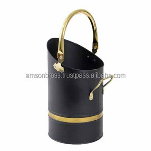 Seaux en métal Poignée solide pliante Seau à charbon en fer en métal fini à revêtement noir Fabricant Petit seau à charbon - Product Image 6