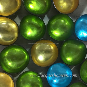 Colored Metallic Lacquered Coconut Shell Bowls Made in Vietnam - Product Image 1