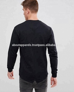 Sudadera de cuello redondo de palangre con estampado a granel personalizado para hombre tejido de punto de algodón 100% transpirable desgastado rasgado - Product Image 2