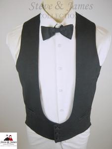 Gilet de mariage pour homme Steve James coupe ajustée - Tissu en laine respirant, imperméable, réversible, col en V, simple boutonnage, style décontracté chic - Product Image 5