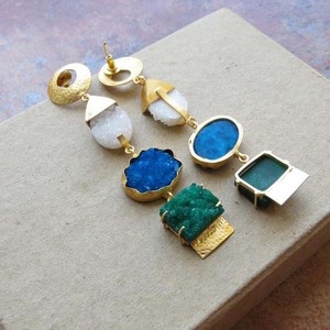 ต่างหูแบบติดหูทรงยาว สีฟ้าและสีเขียว ประดับด้วยดรอซี่ สำหรับผู้หญิง-สไตล์โบฮีเมียน เหมาะสำหรับงานแต่งงาน งานหมั้น งานเลี้ยงฉลองครบรอบ เป็นของขวัญ - Product Image 3