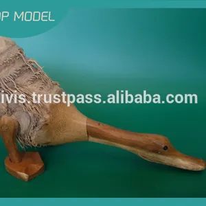 โมเดลเป็ดไม้ธรรมชาติ งานฝีมือ สำหรับตกแต่งภายใน - Product Image 1