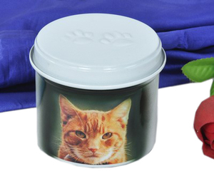 Urna para Cremación de Mascotas, Urna Redonda con Huella de Gato, Urna para Mascotas Económica, Urna para Mascotas con Acabado Computarizado - Product Image 3