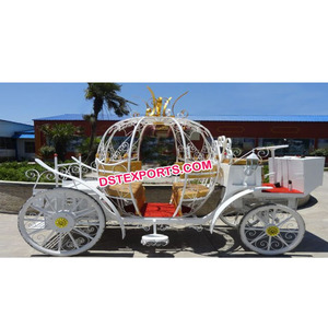 Chariot de cendrillon à imprimé de cheval, magnifique, pour mariage, princesse - Product Image 1