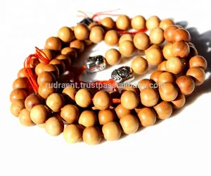 Perles indien en bois de santal blanc, brins de 8mm, perles en bois pour la fabrication de bijoux, 25 pièces