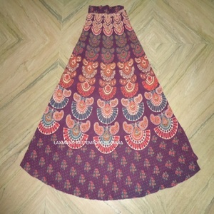 Indien rajsthani imprimé à la main longue taille jupes portefeuille barmeri imprimé jupes longues en gros mode imprimé jupes en gros - Product Image 5