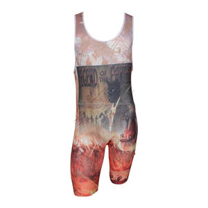 Sublimation <b>Lycra</b> Custom Made <b>Men</b> Wrestling Singlets custom cheer leading uniform Custom Name || Number & Design Automated Cutt - Product Image 1