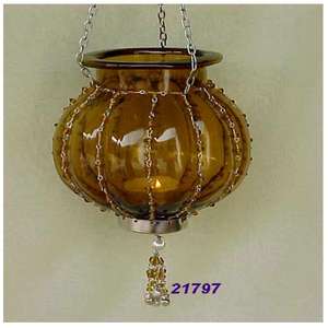 Lanterne en verre à suspendre, 1 pièce, perles décoratives, pour la maison, mariage, noël, photophore - Product Image 2