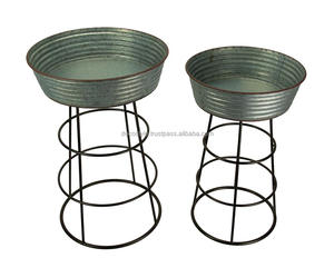 Maceta de pared galvanizada estilo granja con soporte plegable recubierto acabado para fiestas de vacaciones centro comercial plantas verdes hoteles - Product Image 3