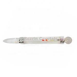 <b>Crystal</b> Quartz Agate <b>Chakra</b> Point Healing Wands Carved Engraved for Feng Shui & Love Home Decoration - Product Image 1
