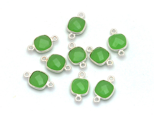 Bezel Set Sterling Silver Crystal Quartz Connector - Product Image 4