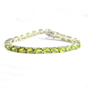Pulsera de Tenis al por Mayor de Joyería Artesanal en Plata de Ley 925 con Gema de Peridoto Natural - Product Image 5