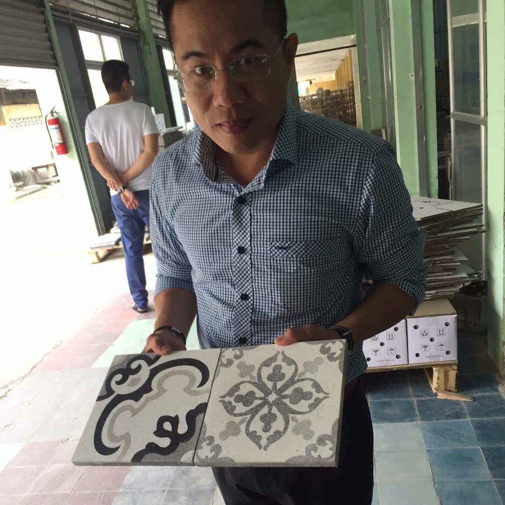 Azulejos de cemento hechos a mano de alta calidad, precio asequible, tradicional vietnamita, venta al por mayor