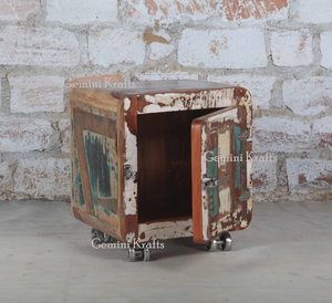 โต๊ะข้างไม้รีไซเคิลอุตสาหกรรม เฟอร์นิเจอร์ไม้ reclaimed จากอินเดีย - Product Image 3