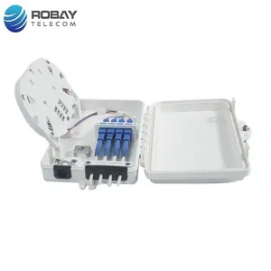 Boîte de Distribution de Fiber optique FTTH, boîtier mural intérieur/extérieur, 4 cœurs, avec séparation PLC/clous et adaptateurs