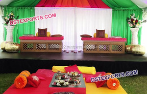 Mehandi-Decoración de escenario de boda asiática, escenario de decoración India para boda árabe, Mehandi - Product Image 6