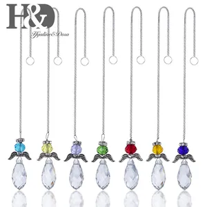 H & D Rainbow Guardian Angel Crystal Sun Catcher für Home Car Decoration Hanging Ornament Pack von 7