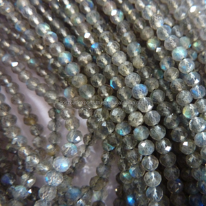 Natural Blue <b>Real</b> Fire Labradorite <b>Crystals</b> Healing Stone Gemstone Faceted Rondelle Beads Strand - Product Image 1