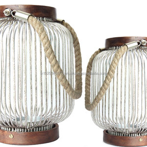 Farol de vela de alambre plateado - Product Image 2
