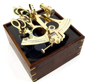 Calvin Handicraft Nautical Beautiful Brass Sextant W/Caja de regalo de madera y vidrio grabado - Product Image 2