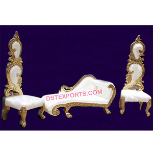 Muebles de boda de reina real, conjunto de sofá de boda de estilo italiano, conjunto de dos plazas tallado de diseñador - Product Image 1