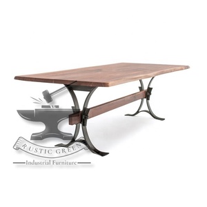 โต๊ะรับประทานอาหารขอบธรรมชาติทำจากไม้อะคาเซียอุตสาหกรรมที่ทันสมัยสำหรับห้องนั่งเล่นโรงแรมและห้องครัว - Product Image 3