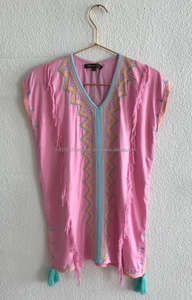 ชุดคลุมเด็กผู้หญิงสำหรับใส่ไปทะเล ผ้าวิสโคสเนื้อนุ่ม ทำมือ แต่งชายครุย น่ารัก สไตล์ดูไบ สำหรับฤดูร้อน - Product Image 3