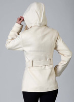 Chaqueta de Lana Exve Cashmerre para Mujer, Abrigos 100% Algodón, Mezcla de Lana, Terciopelo, Color Natural, Casual, Antiarrugas, Diseño Liso
