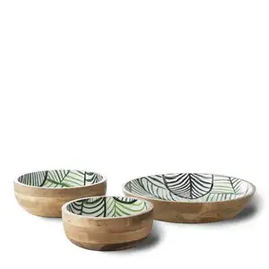 木制独特的沙拉碗木质餐具/沙拉碗/独特的木制沙拉碗