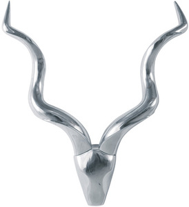 Sculpture murale décorative en métal, tête de taureau - Product Image 4