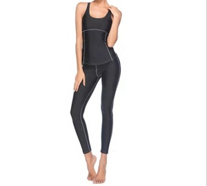 Vente en gros Ensemble de gymnastique 2 pièces sans couture pour femmes Combinaison de sport en coton respirant pour l'entraînement, le yoga, la course à pied et grandes tailles avec cordon de serrage personnalisé - Product Image 1